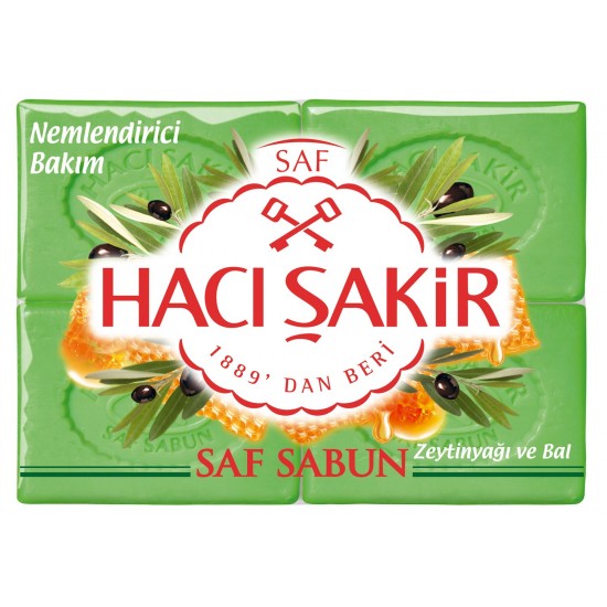 Haci Sakir Pure Soap With Olive Oil And Honey 4x175g - TIKLA GELSİN UK - £3.79