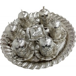 Silver Lux Authentic Ottoman Tulip Patterned Turkish Coffee/ Esspresso Cup Set