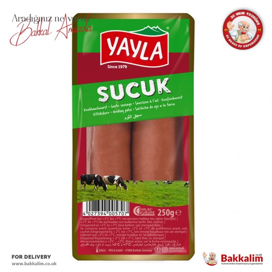 Yayla 250 G Finger Garlic Sausage Turkish Sucuk - TIKLA GELSİN UK - £4.49
