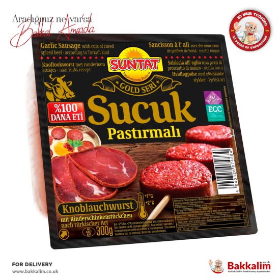 Suntat Pastırmalı Sucuk %100 Dana Eti 300 G