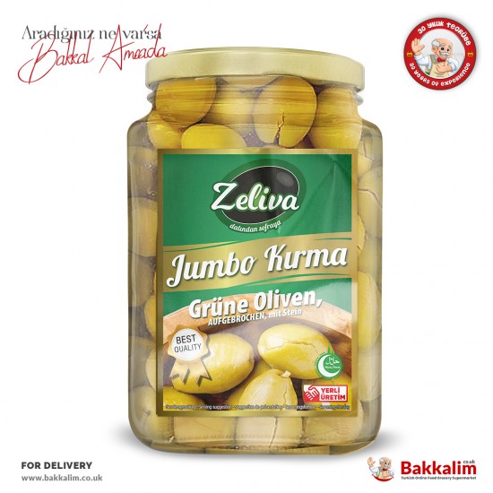 Zeliva Jumbo Kırma Yeşil Zeytin 400 Gr