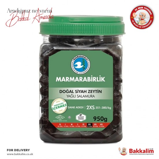 Marmarabirlik 2XS Doğal Yağlı Salamura Siyah Zeytin N950 Gr