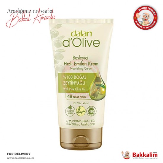 Dalan D'Olive Doğal Zeytinyağlı Besleyici Hızlı Emilen Krem 60 Ml