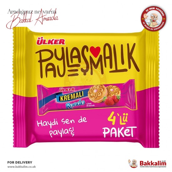 Ülker Kremalı Çilekli Sandviç Bisküvi 4 Adet 244 Gr
