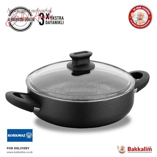 Korkmaz Lina 28x7.5 Cm Short Black Cookware A2879