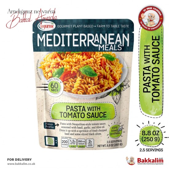 Legurme Domates Soslu Makarna 250 Gr Yemeye Hazır