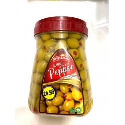 Koy Sefasi Green Olives Stuffed With Red Pepper Drained Weight 800g Net Weight 1600g