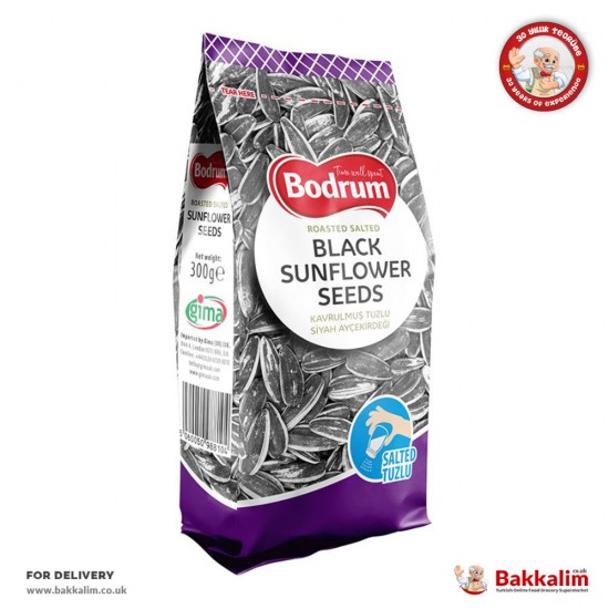 Bodrum Black Roasted Sunflower Seeds 300 G - TIKLA GELSİN UK - £2.39