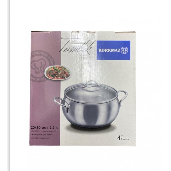 Korkmaz 20cm By 10cm 3500ml Casserole - TIKLA GELSİN UK - £28.99