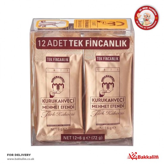 Kurukahveci 6 Gr 12 Adet  Mehmetefendi Türk Kahvesi - TIKLA GELSİN UK - £1.69