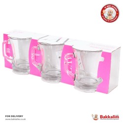 Lav Zen 3lü Set 3ZPL404 Kulplu Çay Bardağı 225 Cc