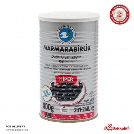 Marmarabirlik Net 800 Gr L Hiper Doğal Salamura Siyah Zeytin - TIKLA GELSİN UK - £5.79