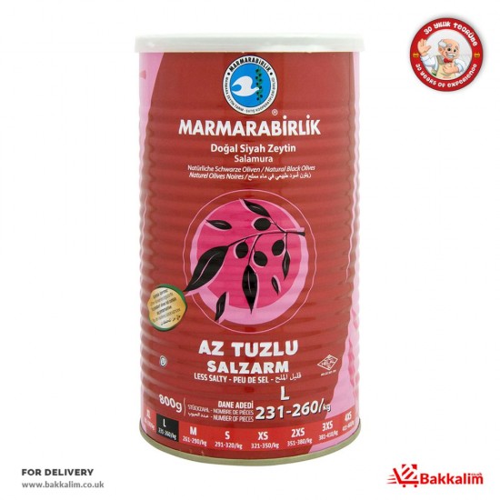 Marmarabirlik Net 800 Gr L Az Tuzlu Doğal Salamura Siyah Zeytin - TIKLA GELSİN UK - £5.19