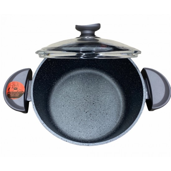 Oms Grey Non-Stick Granite Casserole 22cmx11.5cm - TIKLA GELSİN UK - £25.99