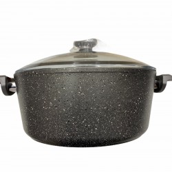 Oms Grey Non-Stick Granite Casserole 30cm