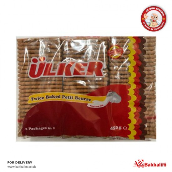 Ulker 450 Gr 3 Pcs Twice Baked Petit Beurre Biscuit - TIKLA GELSİN UK - £1.79