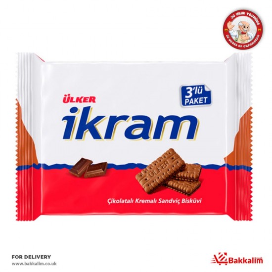 Ülker 84 Gr 3 Adet İkram Sütlü Çikolatalı Bisküvi - TIKLA GELSİN UK - £1.29