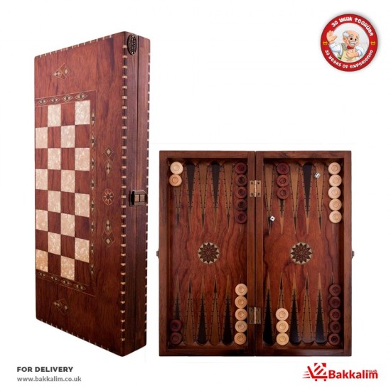 Wooden Classic Design Backgammon Set - TIKLA GELSİN UK - £29.99